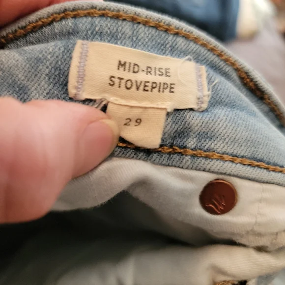 Madewell Light Wash Mid Rise Stove Pipe Jeans Size 29 - Picture 4 of 4